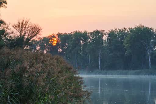Abendstimmung Inn Bootsanleger, Altötting, Oberbayern
