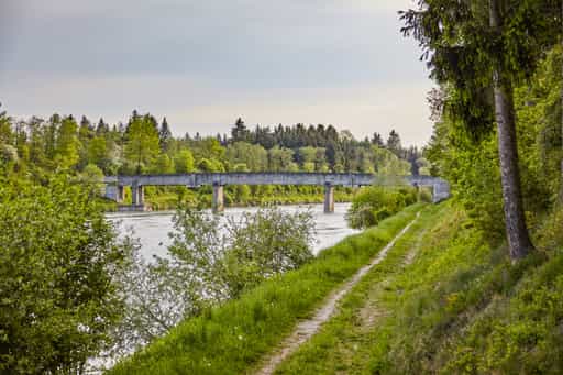 Alte Steinerne Brücke in Töging, Altötting, Inn-Salzach