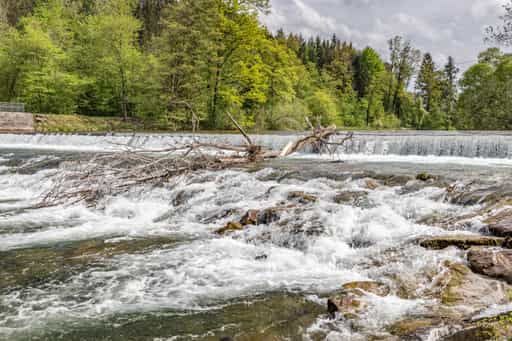 Alz oberer Wasserfall, Garching, Altötting, Oberbayern