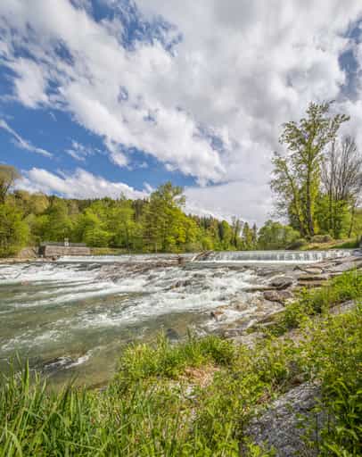 Alz oberer Wasserfall, Garching, Altötting, Oberbayern