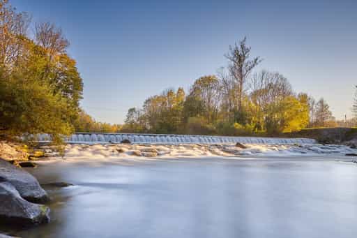 Alz oberer Wasserfall, Wald, Garching, Altötting, Oberbayern