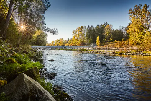 Alz unterer Wasserfall, Garching, Altötting, Oberbayern