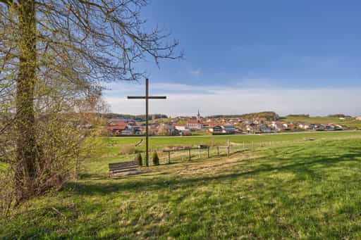 Ansicht vom Kreuzweg in Erlbach, Altötting, Oberbayern