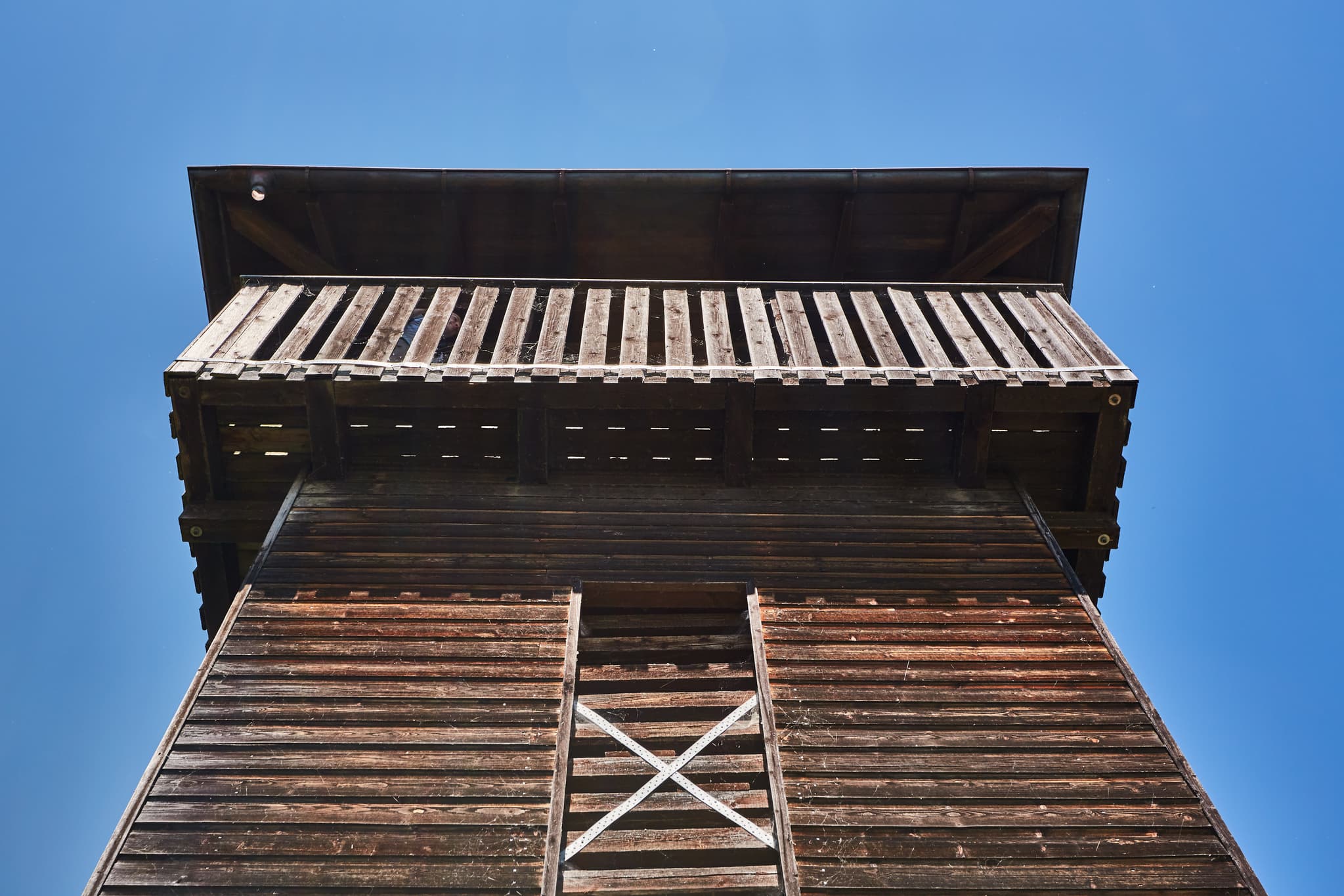 Aussichtsturm, Vogelturm vom Parkplatz Ering am Inn