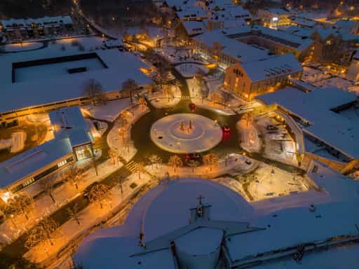 Bad Griesbach Therme Nacht Luftbild Winter, Passau