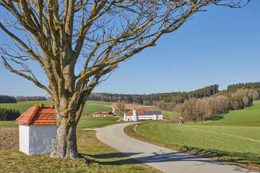 Baum Bildstock Landschaft, Birnbach, Altötting, Oberbayern