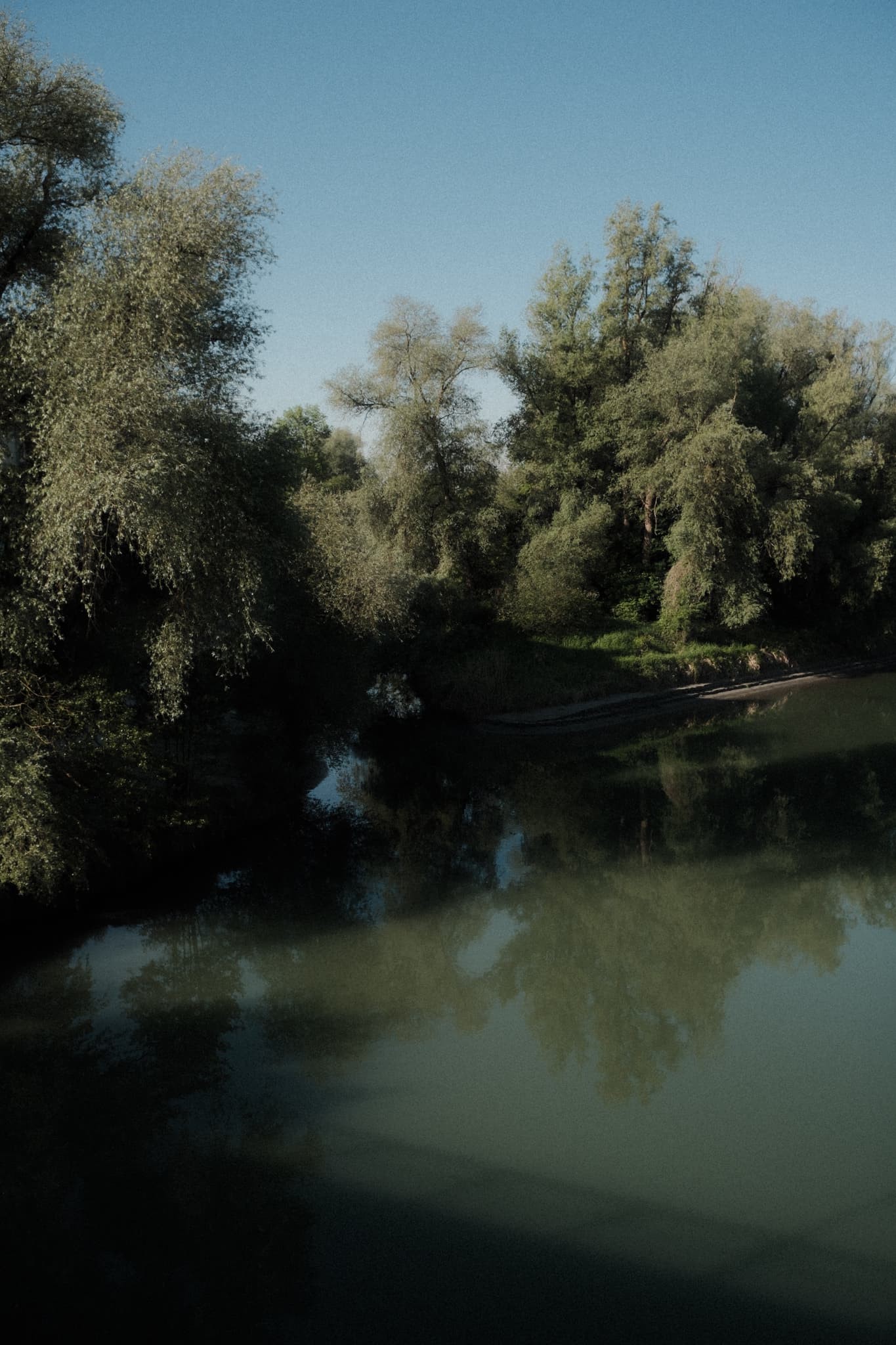 Blick auf Braunau von der Innbrücke aus fotografiert - Einige Aufnahmen des wunderschönen Panoramas, welches man von der Innbrücke zwischen Braunau und Simbach auf die Altstadt von Braunau und die Auwälder hat