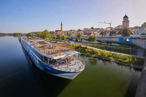 Blick auf Donau Hafen in Vilshofen, Passau, Niederbayern
