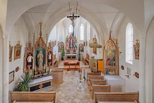 Ecking Kirche Innen, Reischach, Altötting, Oberbayern