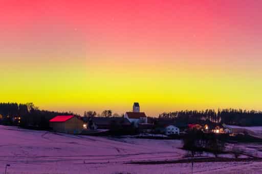 Ecking mit Polarlichtern vom 19.01.26, Reischach, Altötting
