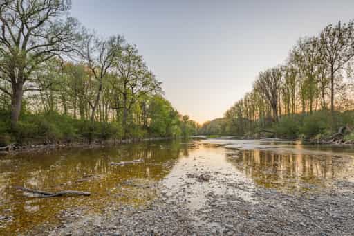 Ende der Alz vor dem Inn, Oberpiesing, Altötting, Oberbayern