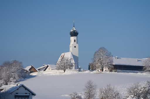 Endlkirchen im Winter, Erlbach, Altötting, Oberbayern