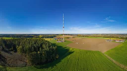 Funkturm Rottenstuben, Panorama in Rottal-Inn, Niederbayern