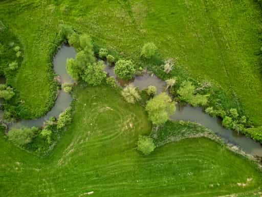 Geratskirchner Bach, Luftbild, Hirschhorn, Rottal-Inn
