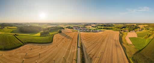 Getreideernte in Waldberg, Altötting, Oberbayern