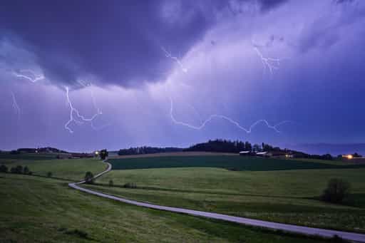 Gewitter über Ecking Arbing, Altötting, Oberbayern