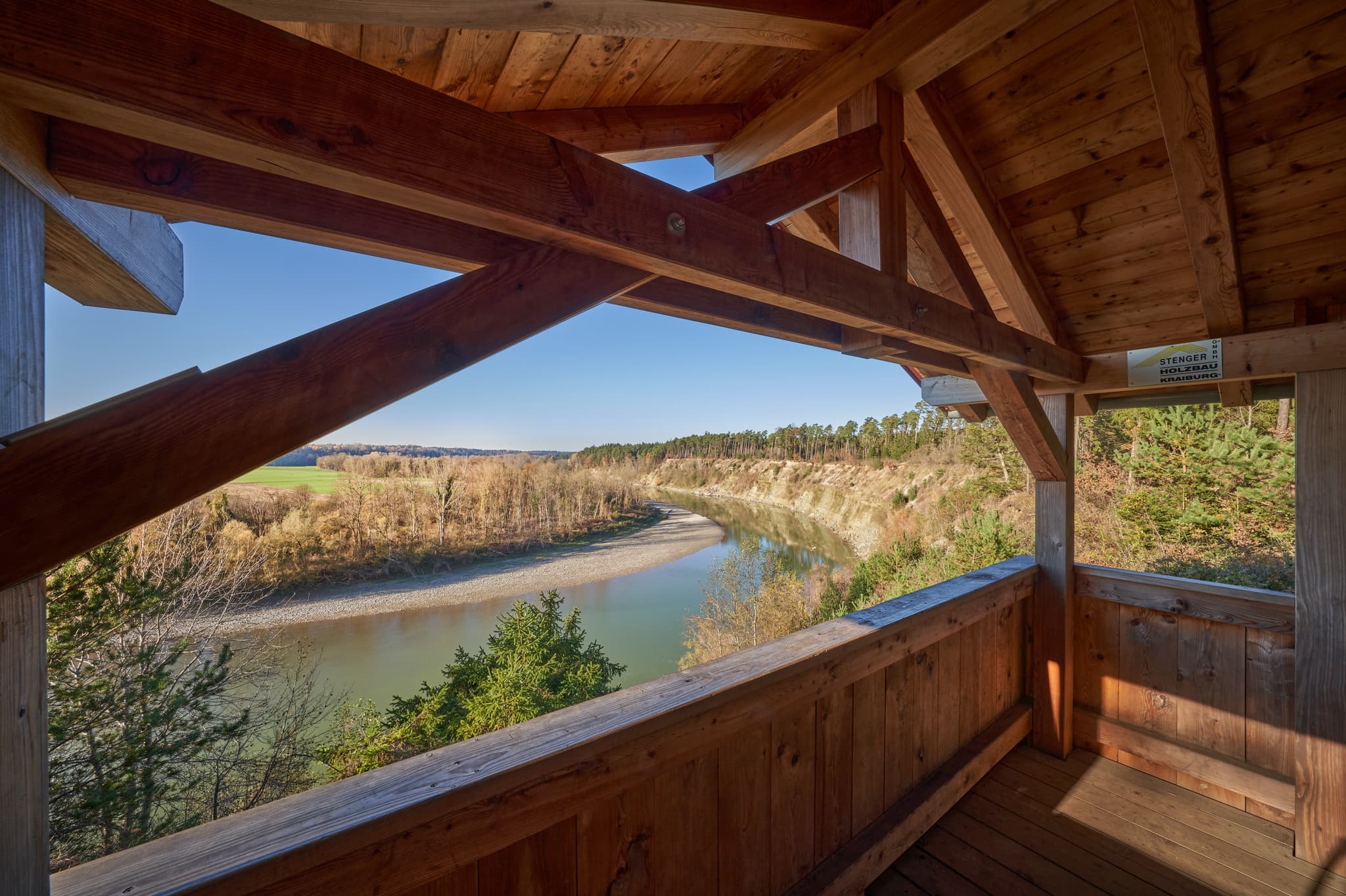 Heisting Prallhang Inn Ebing, Polling, Mühldorf am Inn - Panoramablick Heisting, Prallhang bei Ebing, Polling, Landkreis Mühldorf am Inn. Entdecken Sie die Landschaft am Inn in Oberbayern, Region Inn-Salzach.