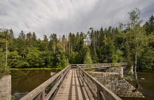 Holzbrücke Ilz Triftsperre, Passau, Niederbayern