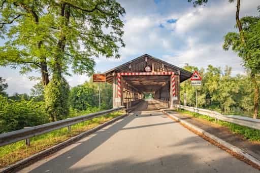 Holzbrücke Rottbrücke in Neuhaus am Inn, Niederbayern