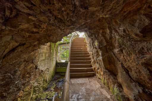 Ilz Triftsperre Tunnel Treppe, Passau, Niederbayern