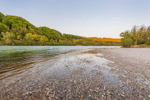 Inn mit Blick auf Dachlwand, Oberpiesing Inn, Altötting