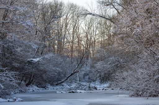 Isen im Winter Motiv, Winhöring, Altötting, Oberbayern