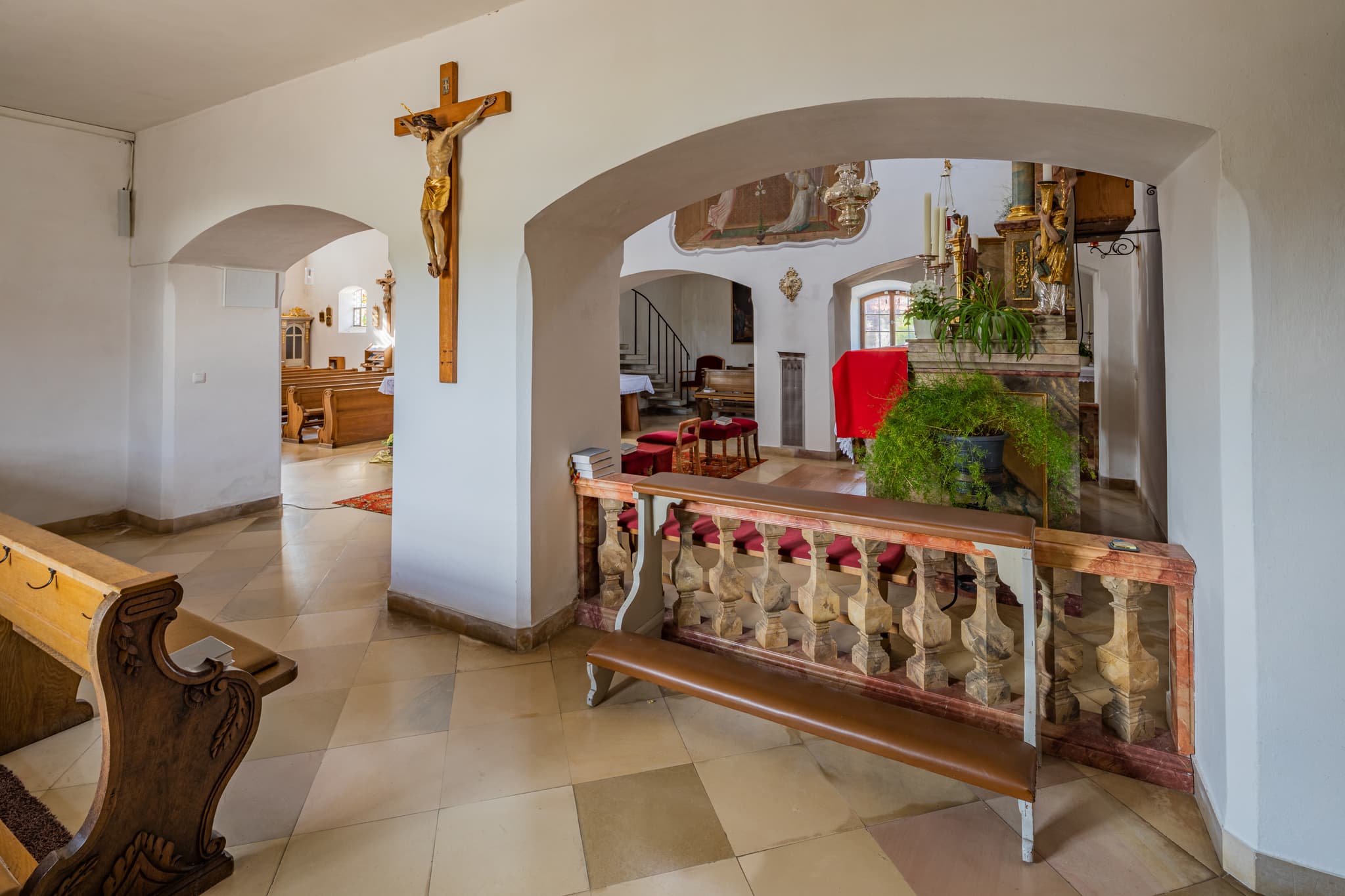 Kirche St. Maria Loreto, Reichertsheim, Mühldorf Inn - Die Ramsauer Kirche St. Maria Loreto in Reichertsheim, Landkreis Mühldorf am Inn, Oberbayern, Inn-Salzach Region, Deutschland. Historisches Kircheninterieur.