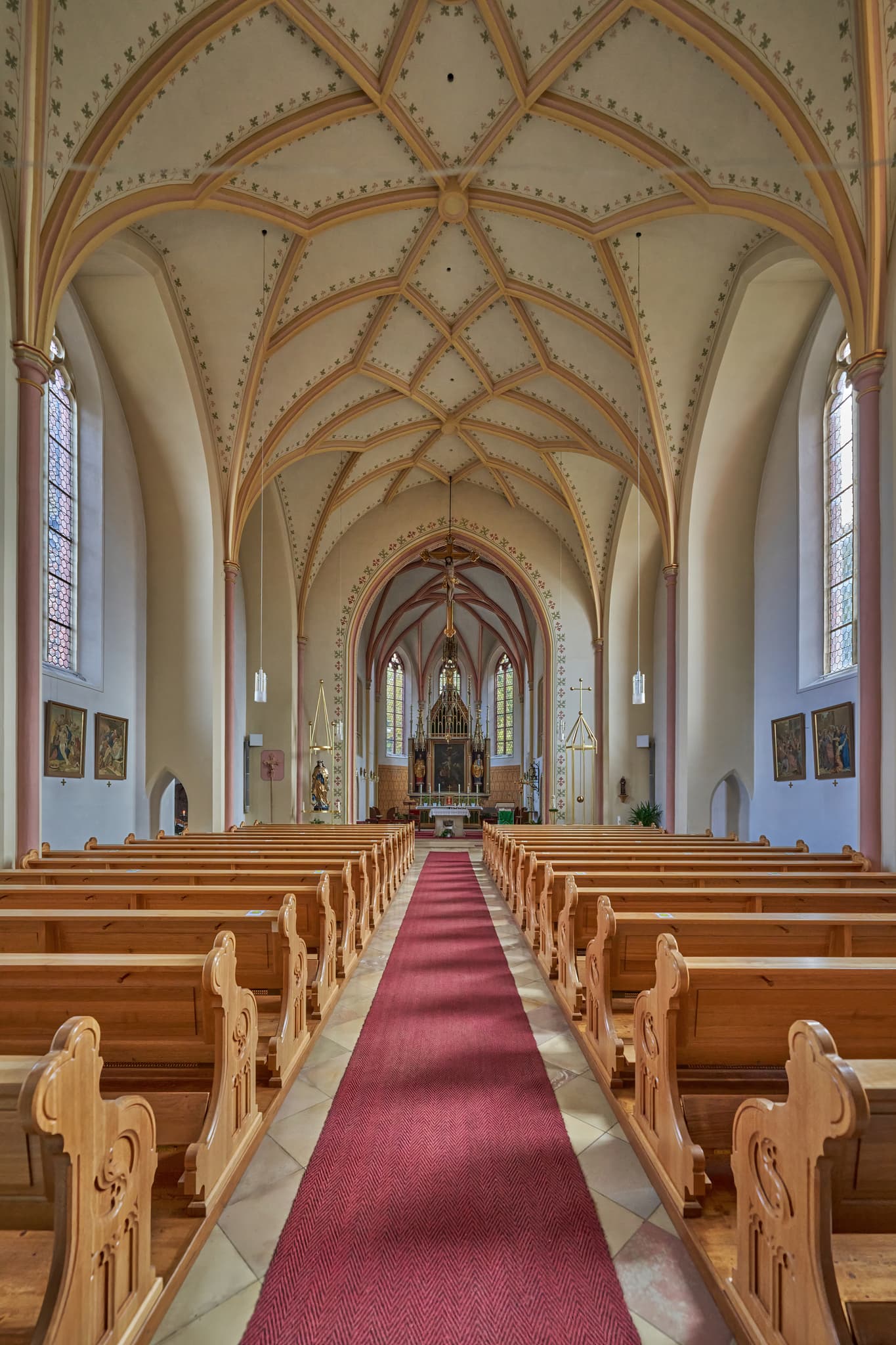 Kirche St. Stephanus, Schönau, Rottal-Inn - Innenansicht der Kirche St. Stephanus in Schönau, Gemeinde, Rottal-Inn, Niederbayern. Ein historisches Gotteshaus in der Region Holzland, Deutschland.