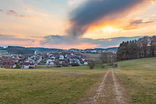 Landschaft Wolfsberg nach Erlbach, Altötting, Oberbayern