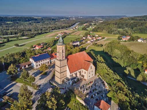 Luftbild Margarethenberg, AÖ, Oberbayern, Inn-Salzach