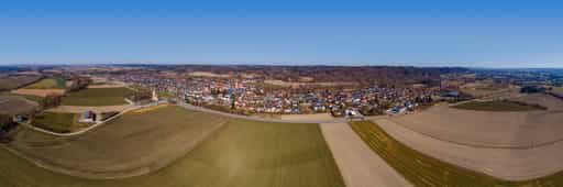 Luftbild Panorama breit, Winhöring, Altötting, Oberbayern