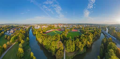 Luftbild Stadt Eggenfelden, Rottal-Inn, Niederbayern