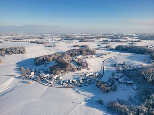 Luftbild Winter Waldberg, Altötting, Reischach, Oberbayern