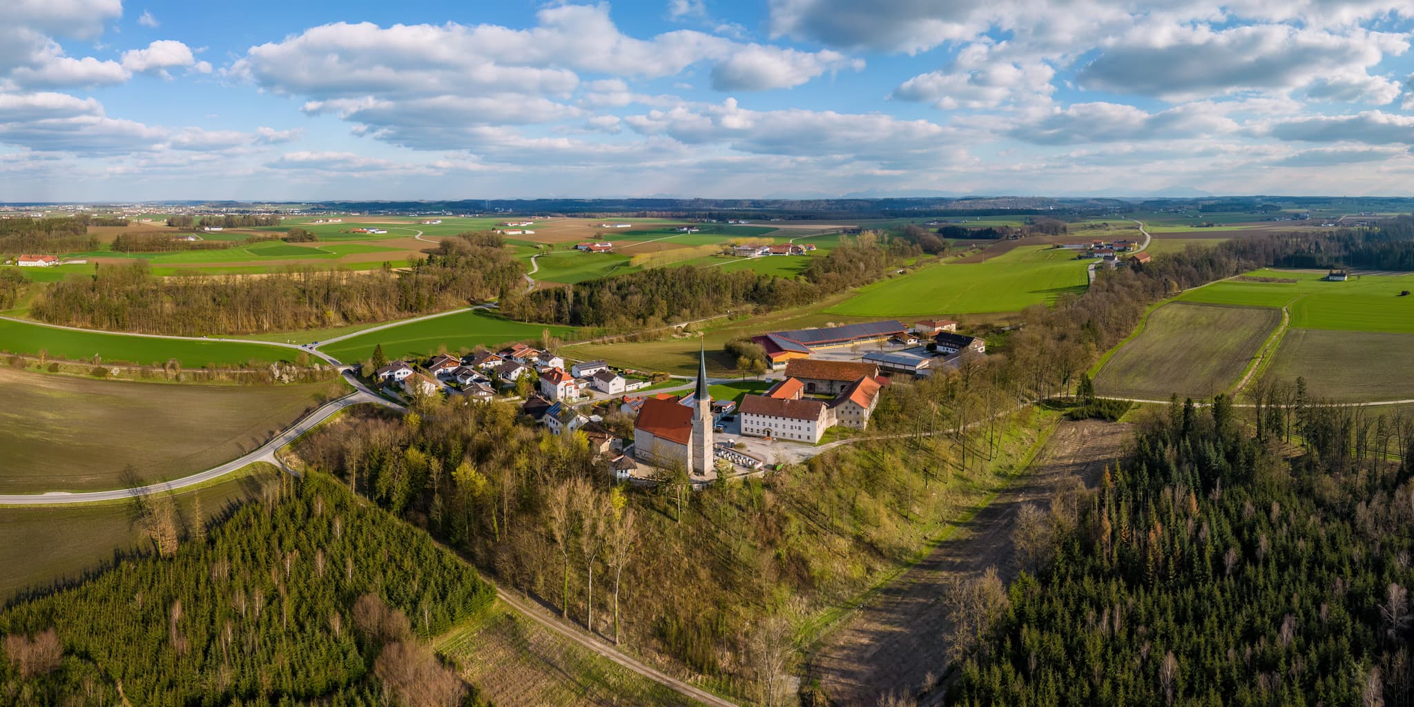 Mauerberg, Luftbild, Garching, Altötting, Oberbayern
