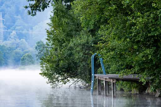Morgendliche Stimmung am Badesee, Marktl, Altötting