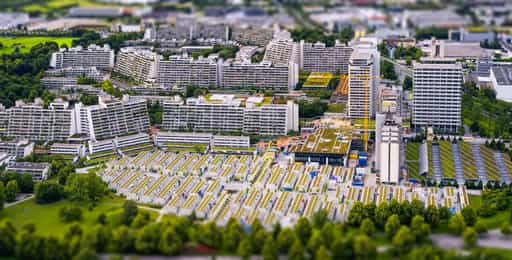 Olympisches Dorf, München, Oberbayern (Tilt-Shift)
