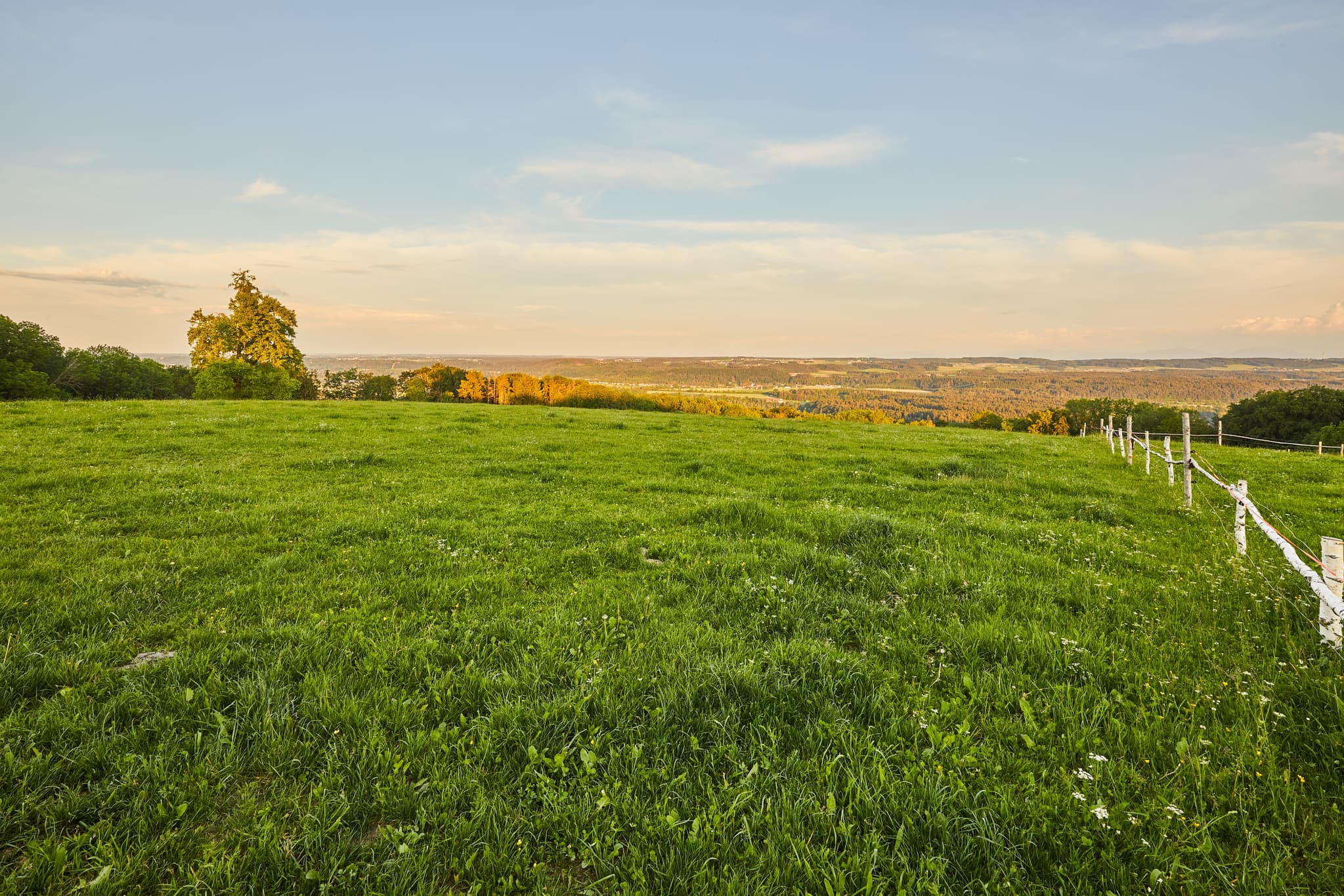 Panorama Winterberg Aussicht, Mühldorf am Inn, Oberbayern - Panoramablick von der Winterberg Aussicht bei Gars am Inn in Mühldorf am Inn, Oberbayern. Die weite, grüne Landschaft der Inn-Salzach Region in Deutschland.