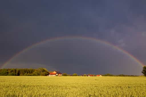 Regenbogen in Amering, Stubenberg, Rottal-Inn, Niederbayern