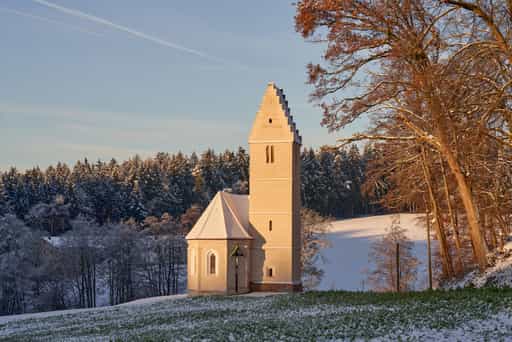 Sigrün Kirche Winter, Pleiskirchen, Altötting