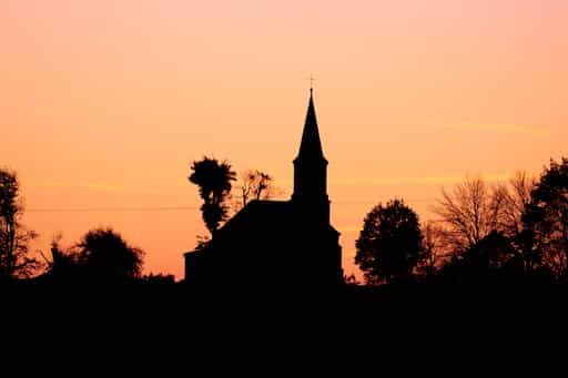 Sillhouette Kirche Wald bei Winhöring, Altötting, Oberbayern
