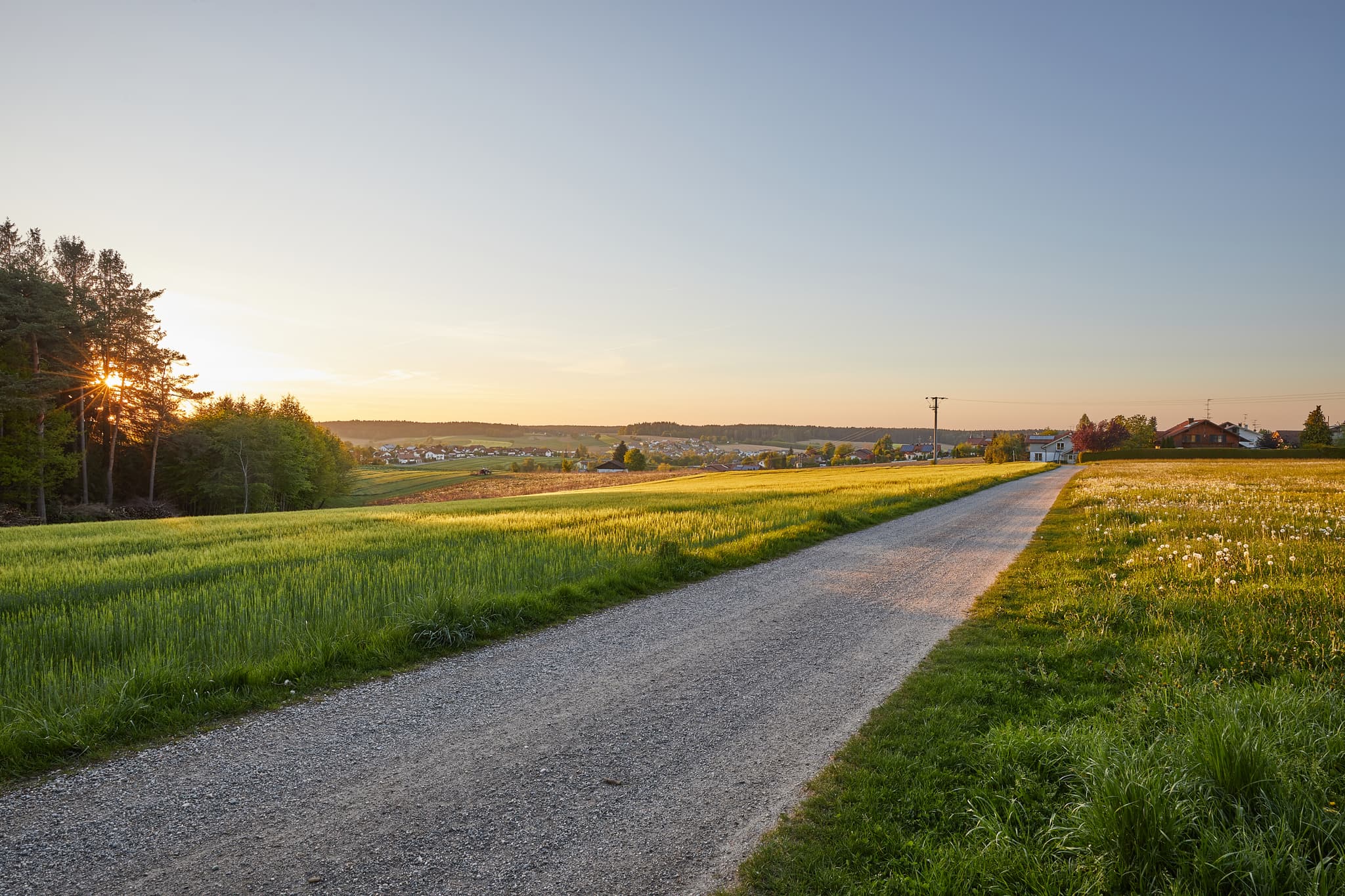 Sonnenuntergang in Atzberg, Mitterskirchen, Oberbayern