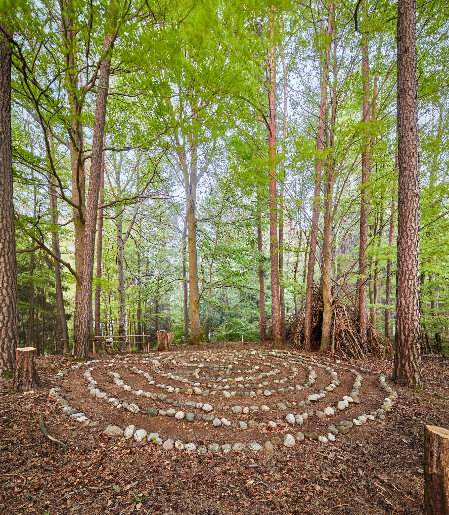 Steinlabyrith Schildthurn Schmiding, Niederbayern, Holzland - Ein Steinlabyrith in Schildthurn Schmiding, Gemeinde Zeilarn, Landkreis Rottal-Inn, Niederbayern, Deutschland, gelegen im Holzland.