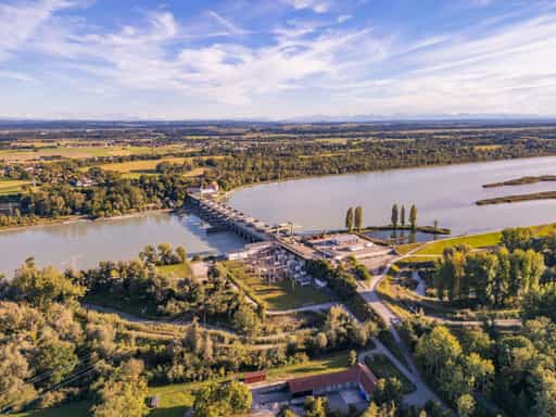 Verbund Inn-Kraftwerk Frauenstein, Rottal-Inn, Niederbayern