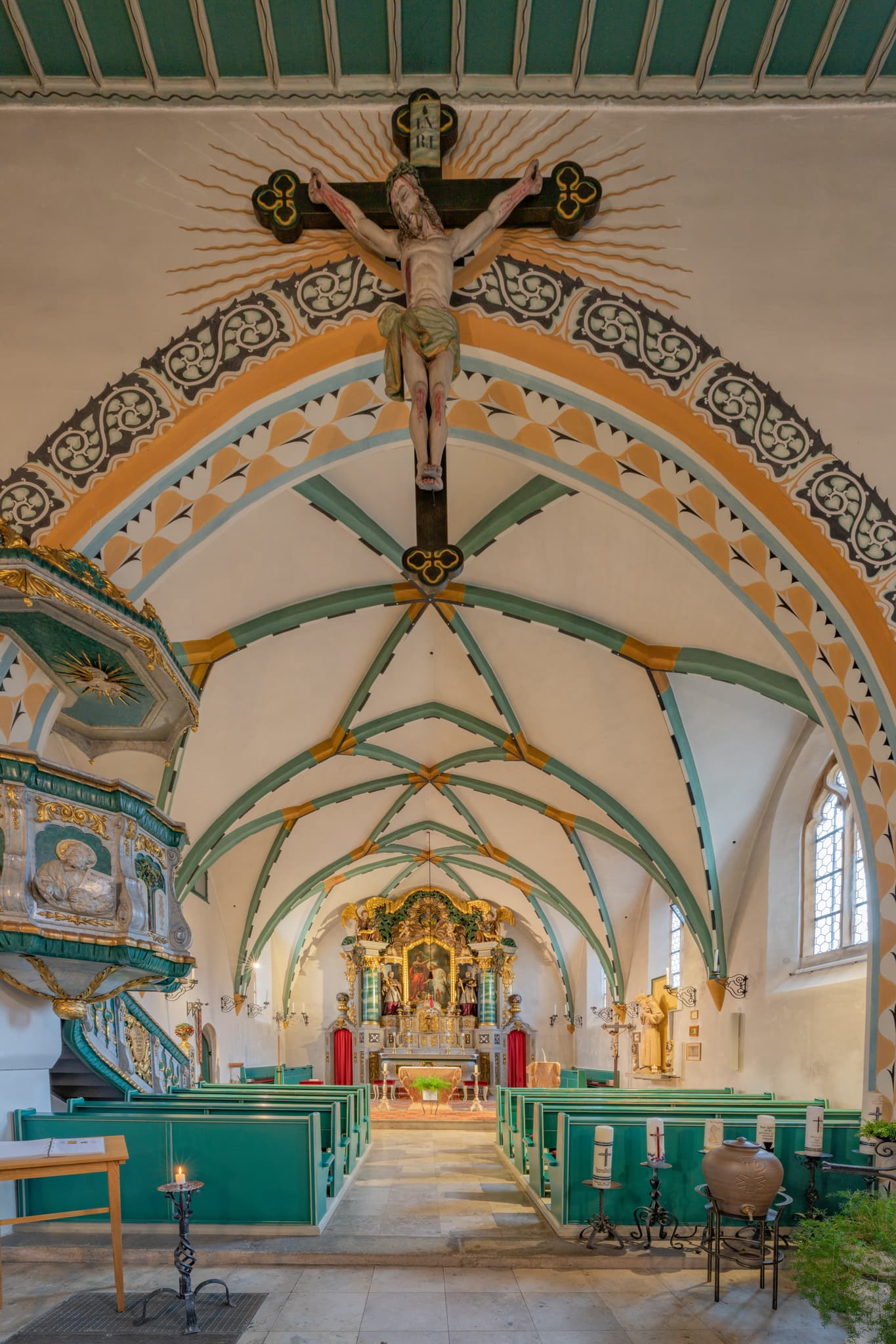 Weng Pfarrkirche, Bad Griesbach, Lkr. Passau, Niederbayern - Die Pfarrkirche St. Johannes der Täufer in Weng, Ortsteil Bad Griesbach, Landkreis Passau, Niederbayern. Juwel im Bayerischen Wald, Deutschland.