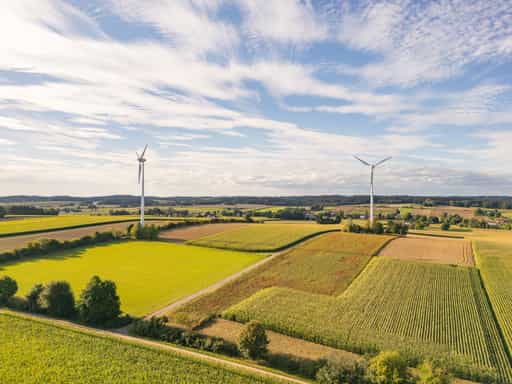 Windpark bei Dirnaich, Landkreis Rottal-Inn, Niederbayern