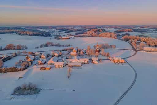 Winter in Wald bei Winhöring, Altötting, Oberbayern