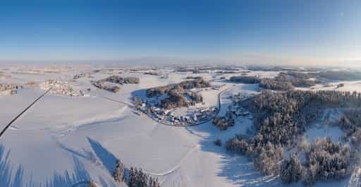 Winter Luftbild Arbing Waldberg, Altötting, Oberbayern
