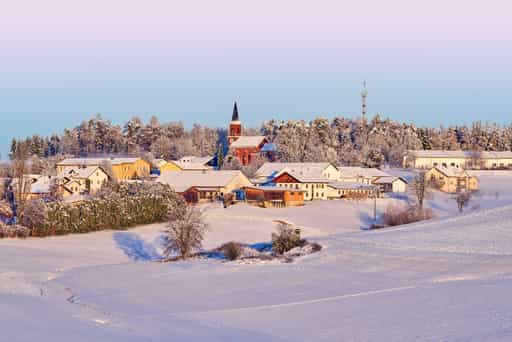 Winterlandschaft Wald bei Winhöring, Pleiskirchen, Altötting